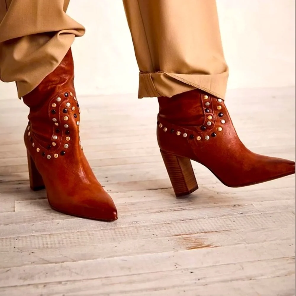 Free People Studded Dakota Heel Boots - Picture 13 of 13